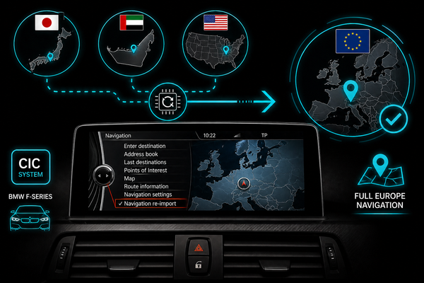 Navigationssystem CIC Re-Import Codierung (JAPAN / DUBAI / USA) - für BMW F-Modelle