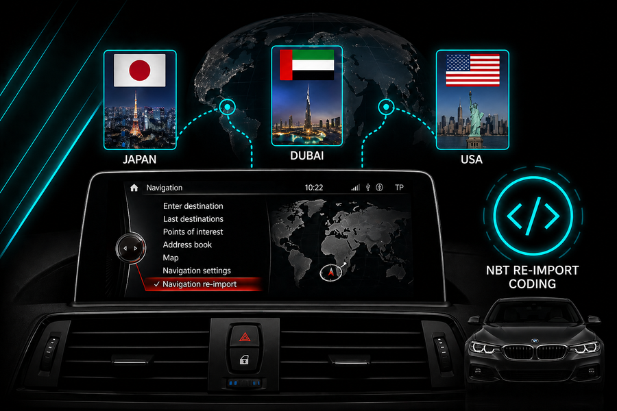 Navigationssystem NBT Re-Import Codierung für BMW (JAPAN / DUBAI / USA)